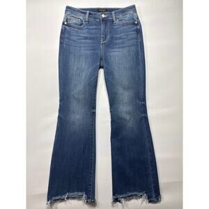 Judy Blue Women's Raw Hem Cropped Boot Blue Stretch Jeans - 7/28 (30x27)